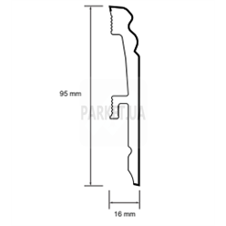 Плінтус  Bravo 95 BR91U1 Білий 2400X950X16мм