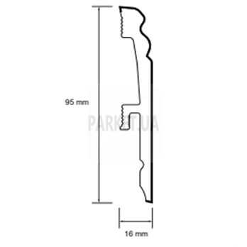 Плінтус  Bravo 95 BR91U1 Білий 2400X950X16мм