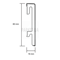 Плинтус  Bravo 80 BR8162 Idaho Oak2400X80X16мм